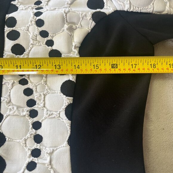 Joseph Ribkoff Fitted Textured Black & White Dotted Stretch Blazer Jacket - Picture 8 of 16